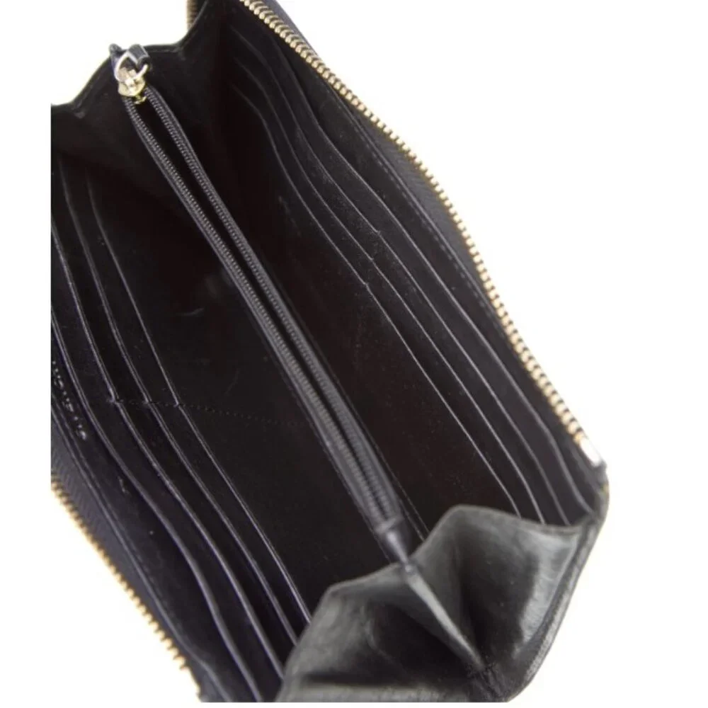 Givenchy Sugar Goatskin Studded Pandora Half Zip Long Wallet Black - Picture 7 of 7